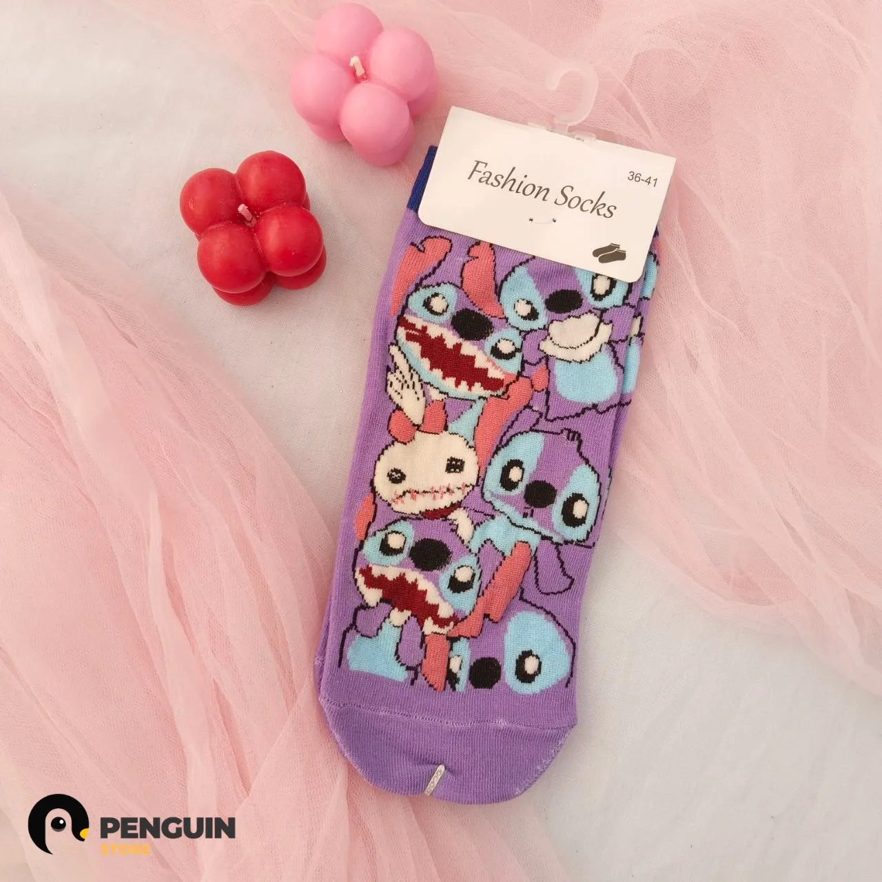 شراب "ستيتش وسكرامب" (Stitch & Scrump) - شراب فاشون موف بتصميم "Multi-Face" وشقاوة ديزني من Penguin Store 💜🧦✨