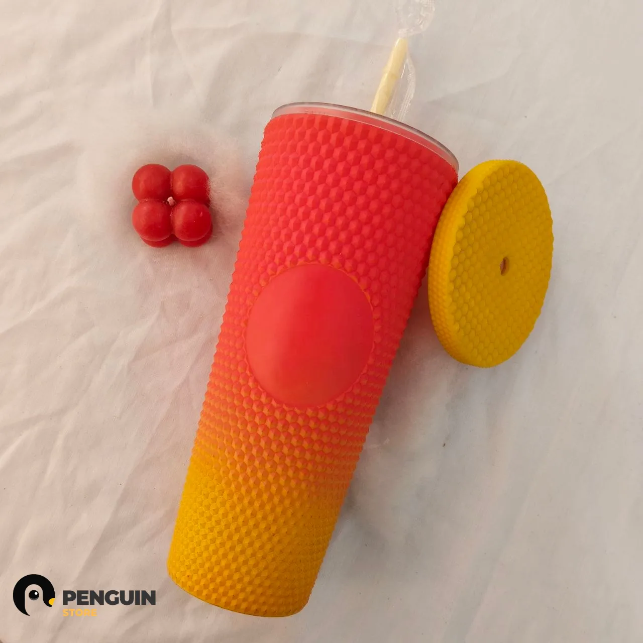 "كوب مشروبات باردة بشاليمو وتصميم "هوني كومب 🍊🔥💛