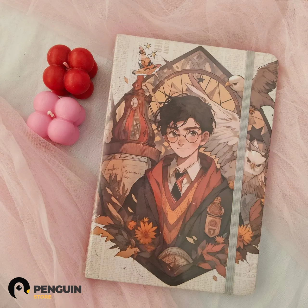 نوت بوك "هاري بوتر" عالم السحر - أجندة هارد كاور بأستيك غلق وتصميم فني فريد